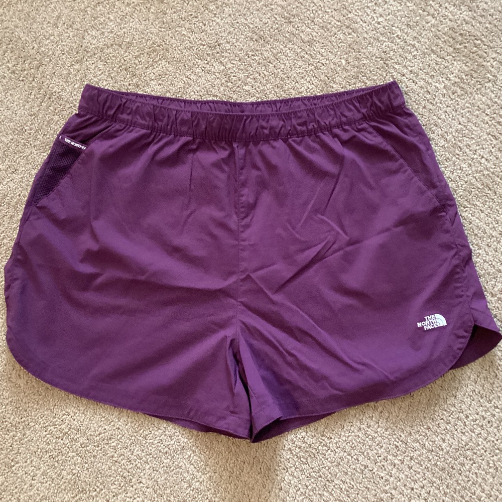 North Face purple shorts